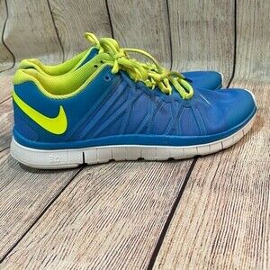 Nike Men's FREE TRAINER 3.0 Shoes Blue/Volt / White 630856-402 Size 8.5